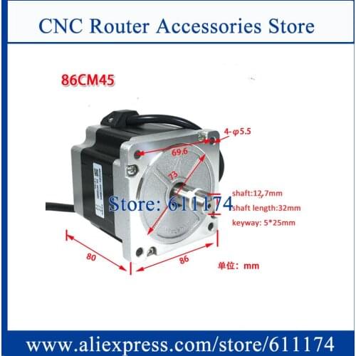 Original Leadshine 2 phase stepper motor 86CM45 4.5N.m Hybrid NEMA34 stepping motor with 4 Wire, 12.7mm shaft