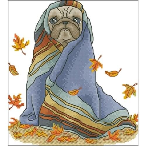 That autumn dog patterns Counted Cross Stitch 11CT 14CT 18CT DIY Chinese Cross Stitch Kits Embroidery Needlework Sets