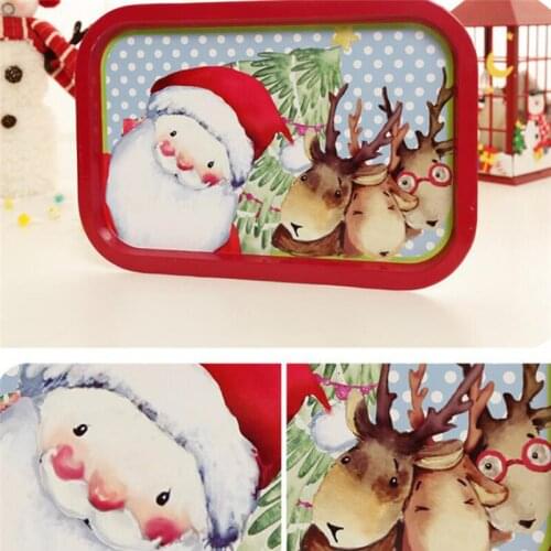 2020 Creative Cartoon Style Christmas Fruit Snacks Delivery Tray Iron Decoration Family Restaurant Banquet Tableware Home Supply