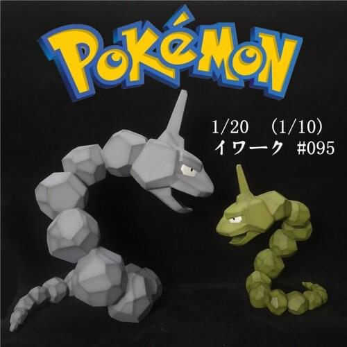 Pokemon 1/20 Onix GK Primary Color (Gray) Flash Color (Green) Anime Action Figure Model Toys Gift for Children