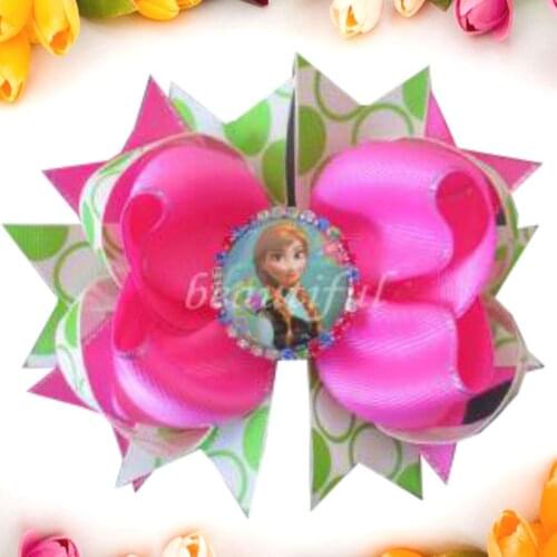 Hand Customize Hair Accessories 16pcs BLESSING Good Girl Boutique Modern Style 5.5 Inch Cartoon Romantic Hair Bow Free Shipping