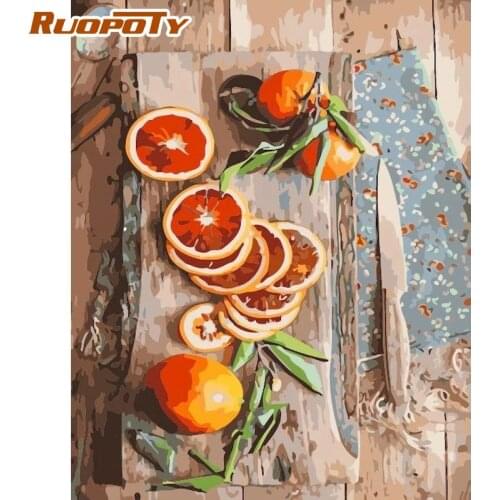 RUOPOTY 60x75cm Frame Fruit Diy Oil Painting By Bumbers Kits By numbers For Adults Home Decors Acrylic Paint