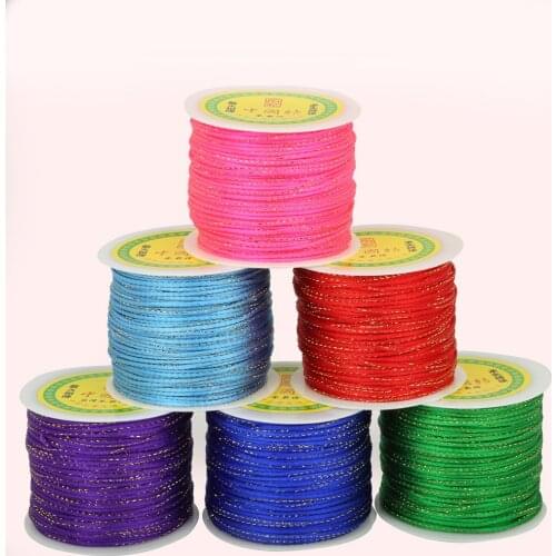 100Yard 2mm 14Color Cotton Cord Nylon Thread Cord Chinese Knot Plastic String DIY Rope Bead Bracelet Jewelry Making
