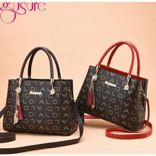 Gusure Women Bag Fashion Casual Tassle Handbags Luxury Designer Shoulder Crossbody Bags Lady PU Leather Large Capacity Totes