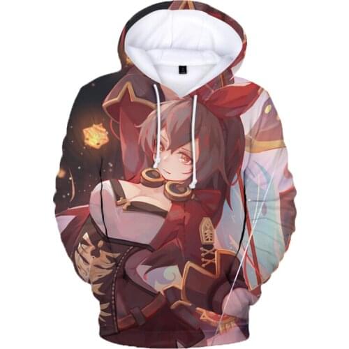 Anime Game Genshin KLEE XIAO Impact 3D Printed Sweatshirt Men Women Hoodies Streetwear Jacket Oversized Harajuku Girls Pullover