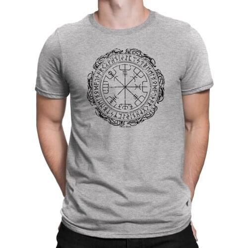 Vegvisir Compass Symbol Mens Viking T-Shirt Icelandic Rune Nordic Norse Gift Top new fashion
