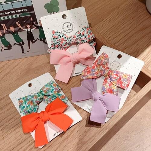 South Korea Ins Fresh Broken Flower Bow Hairpin Childrens Duckbill Clip Set Cute Bangs Clip Side Clip Hairpin