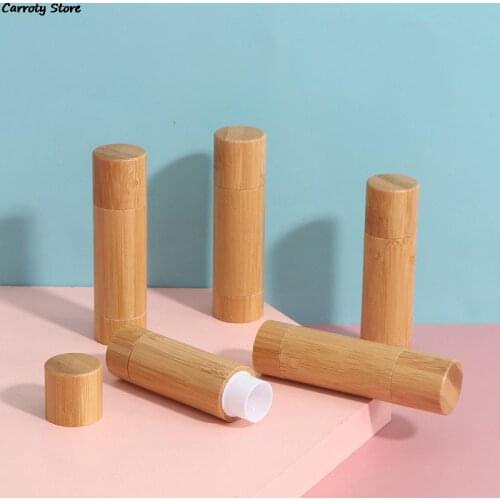 1Pc 4ml Natural Bamboo DIY Lipstick Empty Lip Tube Cosmetic Container Travel Bottle