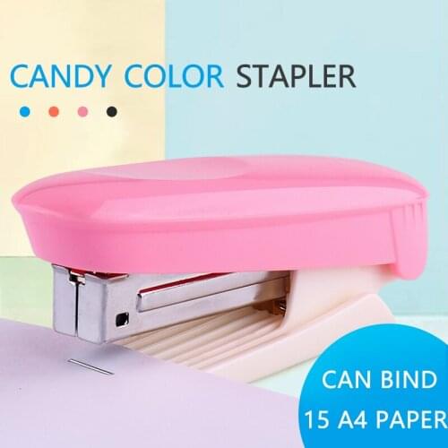 1pc Color Durable Stapler Useful Stapler Book Paper Binding Stapling Machine Quality student Stationery Office Binding Supplies