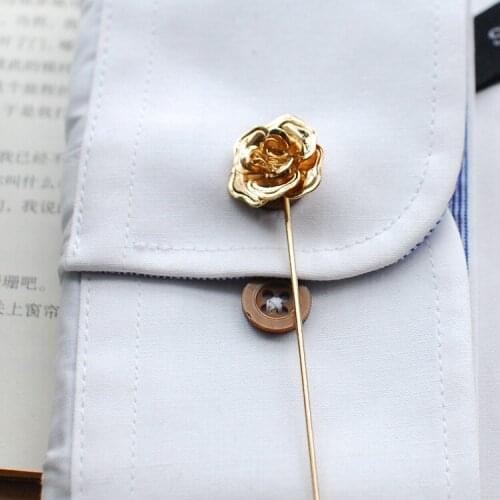 As a gift fashion handmade Retro golden rose design Creative brooch for bow tie/ party wedding box packing 1pc