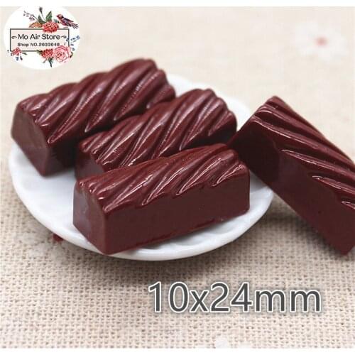 Chocolate 10PCS Resin Flatback Cabochon Miniature food Art Supply Decoration Charm Craft