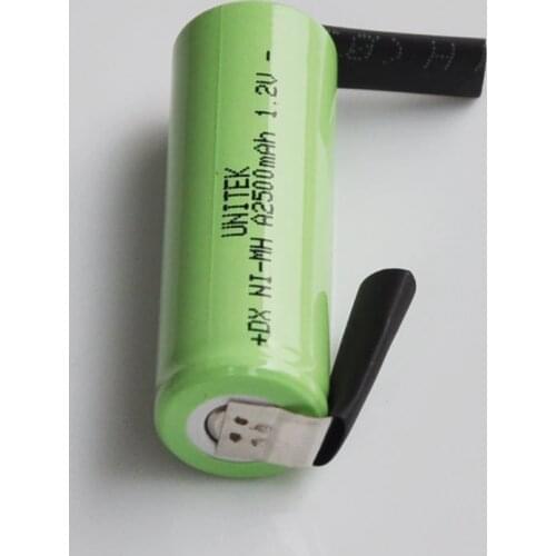 2-5PCS 1.2V rechargeable battery 2500mah 17500 A SIZE ni-mh nimh cell with welding tabs for Braun Oral-B electric toothbrush