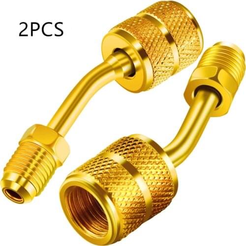 2PCS R410a Charging Vacuum Port Adapter Brass Converter for Mini Split System Air Conditioner HVAC Refrigeration Service