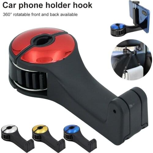 Car Headrest Hook with Phone Holder 2 In 1 Car Back Seat Hanger Organizer for Clothes Handbag Car Interior Accessories