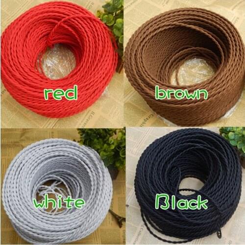 2 core Colorful braided /electrical wire textile cable fabric cable cotton cable wire