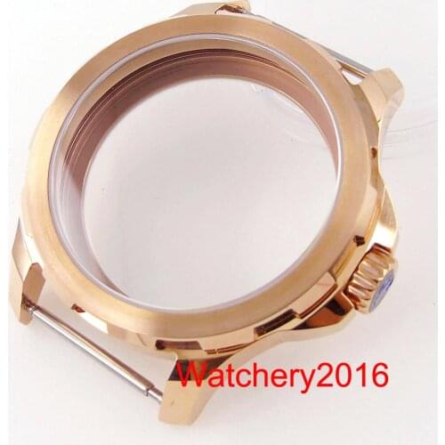 44mm PVD Solid 316L Stainless Steel Black Case Hardened Mineral Glass Fit 6497 6498 ST 36 Movement Watch Case