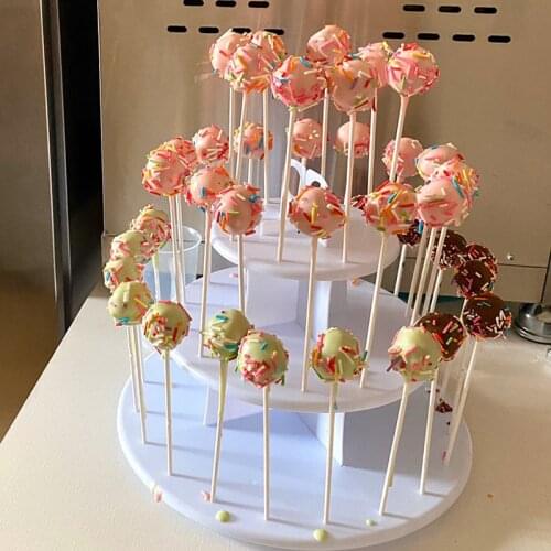 48 Holes Party Cake Pop Lollipop Stand Shelf 3 Tiers Donut Dessert Display Holder Bases For Baby Shower Kid Birthday Party Decor