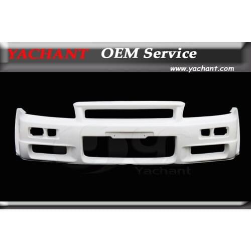 Car-Styling Fiber Glass FRP Bodykit Car Front Bumper Fit For 1999-2000 Skyline R34 GTT 2D 4D GTR-Style Front Bumper