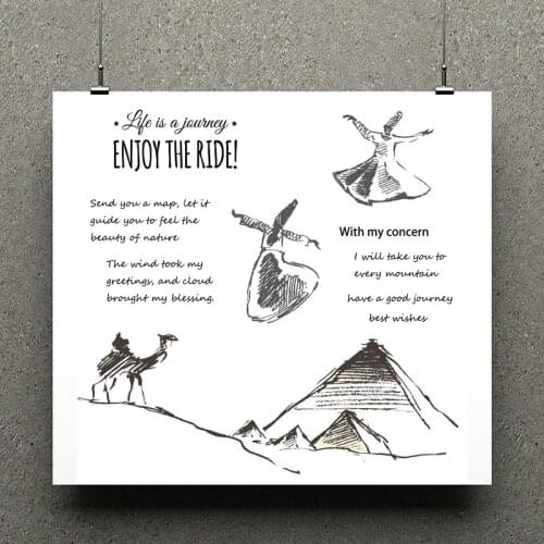 AZSG Travel / Camel / Pyramid Clear Stamps For Scrapbooking DIY Clip Art /Card Making Decoration Stamps Crafts