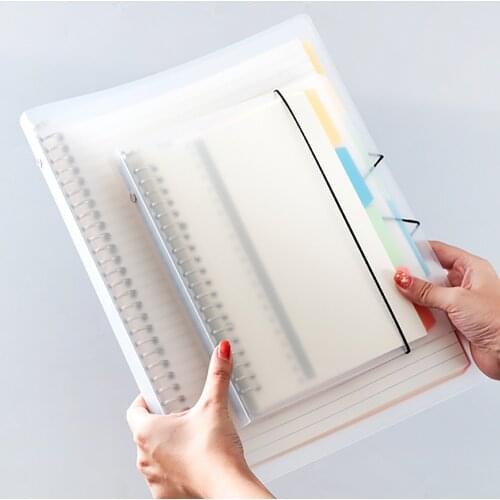 60sheets A4/B5/A5 Frosted Cover Notebook Grid/Line Loose-leaf 30/26/20 Holes Binder Inner Pages Paper Planner Agenda Notepad
