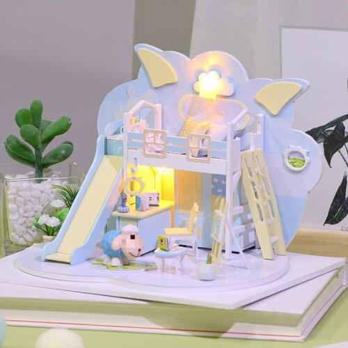 Wooden DIY House Girls Birthday Cottage Mini Hand Assembled Villa Model