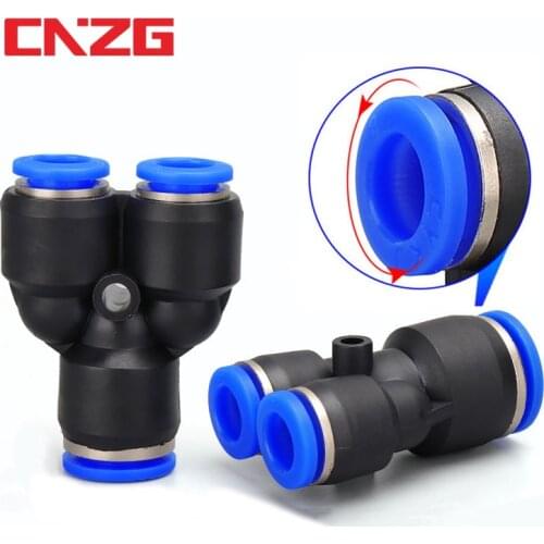 Pipe Fittings Plastic Pneumatic Connector Fitting Quick Push For Air Water Connecting PY PW Connect 4 6mm 8mm 10mm 12mm Y Shape