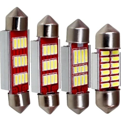 Festoon 31mm 36mm 39mm 41mm C5W Canbus 36mm 4014 12SMD Car Dome Light White 12V License Plate Light