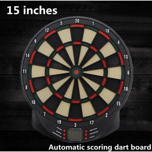 Hot-selling 15-inch electronic dart board set 6pc soft dart game with voice dart set LCD display automatic scoring dart board