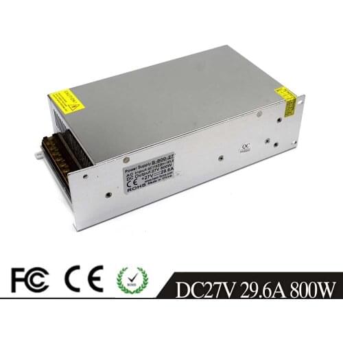 Power Supply Switching DC27V 29.6A 800W Driver Transformers 220V 110V AC To DC 27V Power Adapter for CCTV DIY LED Light Lamp CNC