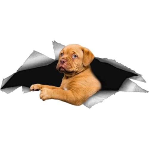 Personality Car Sticker Dogue De Bordeaux Dog 3D Pet Vinyl Waterproof Car Window Quality Accessories Decorative PVC 13cm X 4.8cm