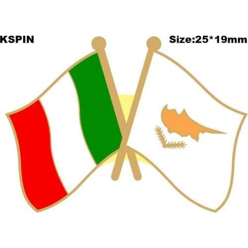 Italy & Cyprus Friendship Flag Lapel Pin Friendship Flag Badge Flag pin