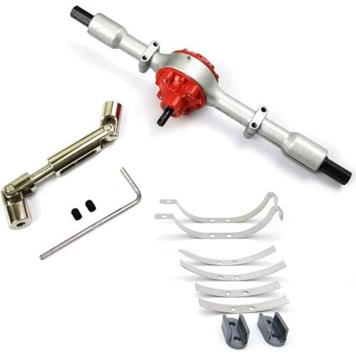 Metal Rear Bridge Axle with Shock Absorber Leaf Springs Suspension for WPL D12 B16 B36 B14 B24 RC Car Parts