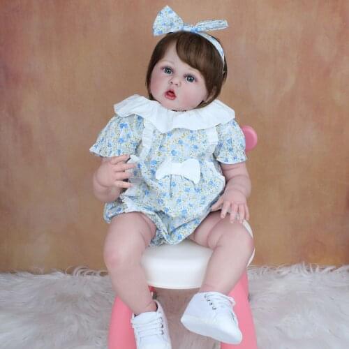 Hand-Detailed 3D Paint Skin Soft Silicone Reborn Baby 60 CM Toddler Finished Doll Toy For Girl Realistic Dress Up Princess Bebe