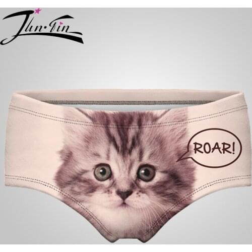 CAT ROAR Panties 2016 New 3D Printed Good Quality Underwear Women Panties Briefs calcinha lingerie bragas