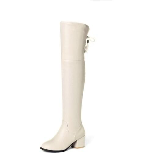 Wind in autumn/winter 2018 new foreign trade model with square with code size 32 female 18928-45 knee-high boots