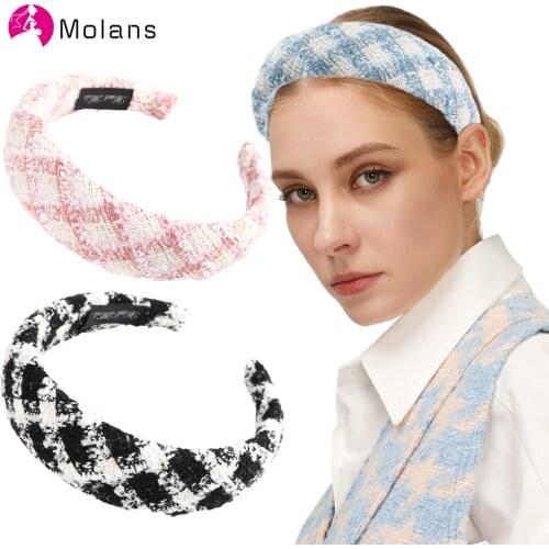 Molans Knitting Hairband Fashion Women Braided Headband Hair Hoop Headdress Wide Hair Band Bezel Autumn Winter Hair Accessories