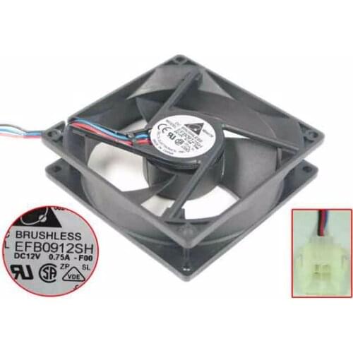 Detla Electronics EFB0912SH F00 DC 12V 0.75A 90x90x25mm Server Cooling Fan