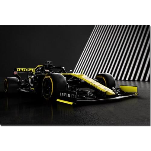 Renault RS19 F1 Racing Car Posters Canvas Prints Paintings With Frame Wall Art Home Decoration