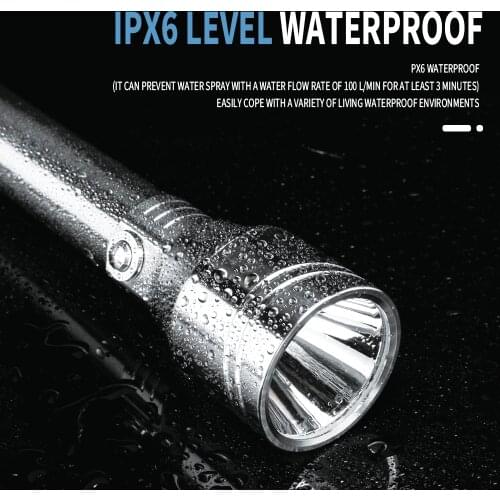 304 stainless steel strong light flashlight outdoor multi-function lighting tool waterproof and long-lasting battery life