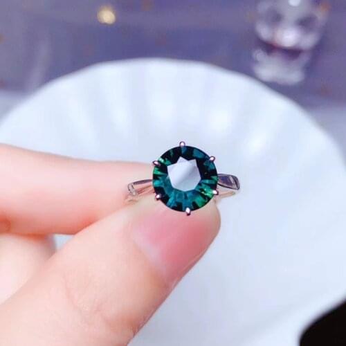 Luxury ocean blue sapphire gemstone ring 18K gold birthday anniversary engagement wedding ring gift real gem good cut rare big