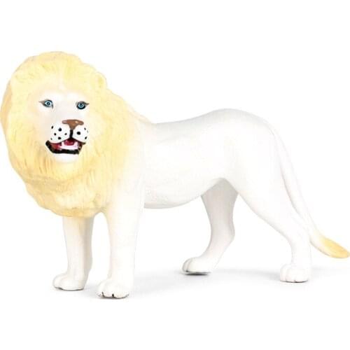 Static simulation animal model solid static African lion male lion plastic decorative ornaments childrens toys