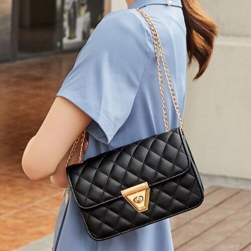 Bag for Women Korean Style New Casual Fashion All-Matching Women One-Shoulder Crossbody Chain Twist Lock Bag Trendy Summer