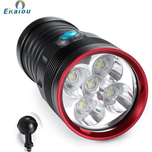 5 x XM-L2 High Lumens Professional Caving Explore Fishing Diving Flashlight Underwater 150M Waterproof Photography Fill Light