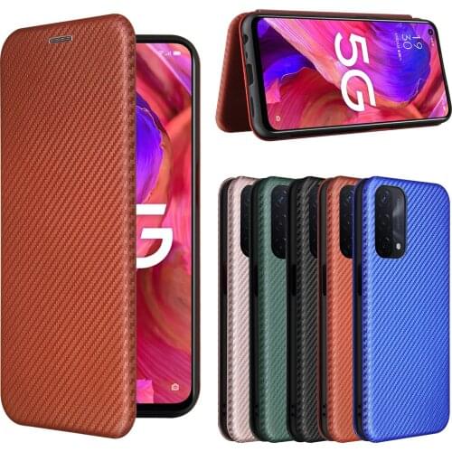 For OPPO A93 5G Case Carbon Fiber Flip Leather Case For OPPO A93 A 93 5G Business Magnetic Wallet Card Slot Slim Cover 6.5 inch