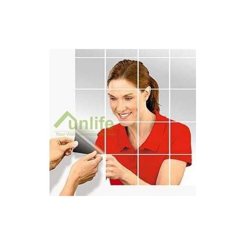 15cmx16pcs Squares DIY Mirror Effect Reflective 3D Wall Stickers Home Decoration Mural Decal Design Art, adesivo de parede