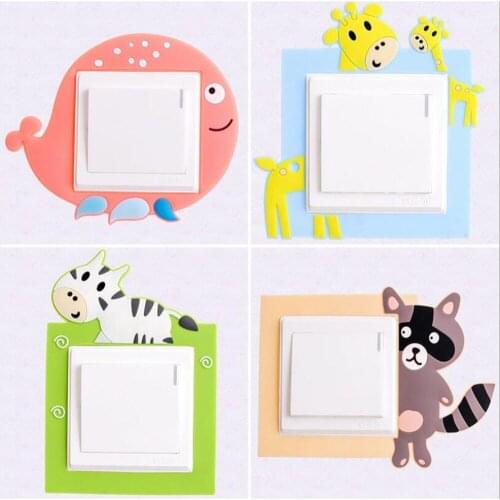 1PC Switch Decorative Stickers Switch Cover Cartoon Animals Silica gel Switch Protective Cover For Home Switch 60gC