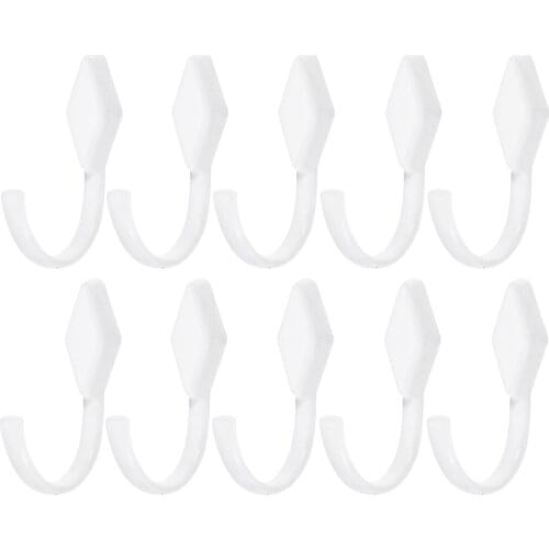 10Pcs Zinc Alloy Coat Hooks Wall Mounted Robe Hook Kitchen Bathroom Furniture Doors Towel Clothes Single Coat Hanger with Screws