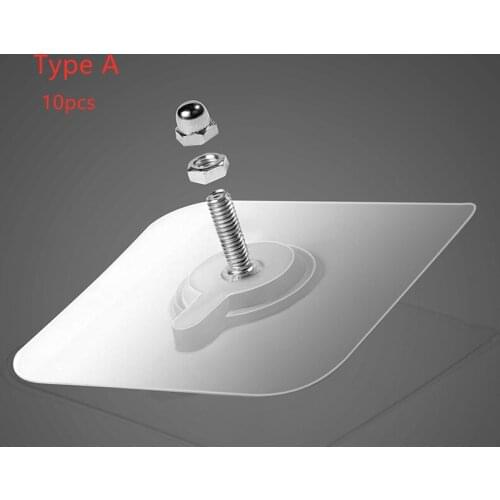 10Pcs PVC Strong Adhesive Nails Wall Poster Seamless Wall Hook Waterproof Durable Transparent Kitchen Bathroom Screw Hook Hanger