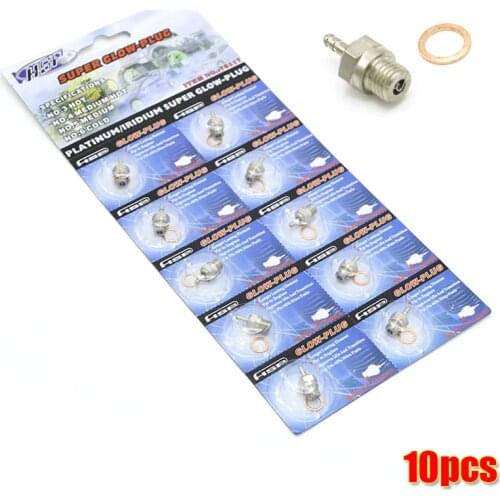 10pcs Medium & Hot Spark Glow Plugs 3# N3 N4 Engine Parts For 1:8 1/10 RC Nitro Buggy Monster Truck Fit Redcat HSP 70117