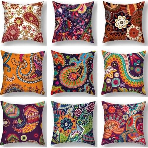 45x45cm Cushion Cover Ethnic Geometric Pillow Case Kids Room Boho Decorative Throw Pillow Cover for Sofa Bedroom funda cojin